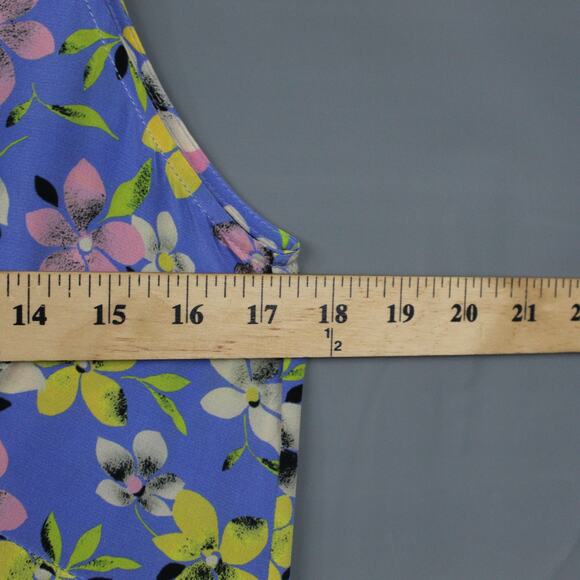 Les Reveries Dress Women Small Floral Print Silk Midi Ruffle Whimsical Boho Chic - Picture 8 of 9